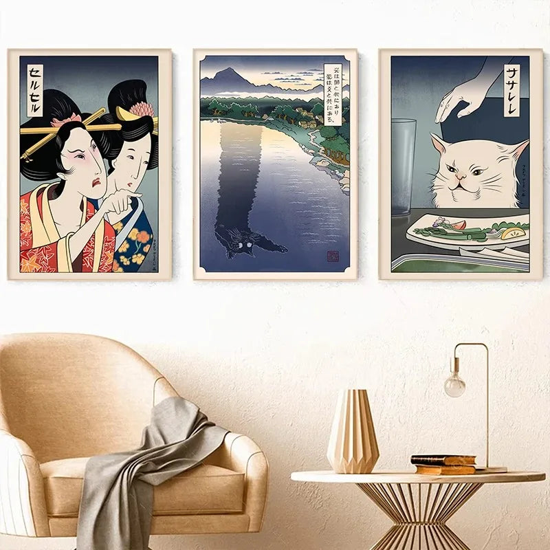 Japanese Ukiyoe Style Canvas