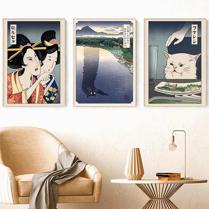 Japanese Ukiyoe Style Canvas