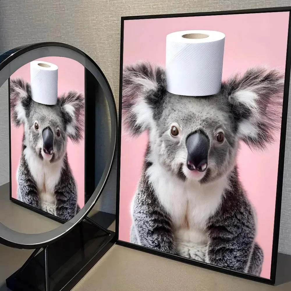 Cute Animals Toilet Paper Canvas