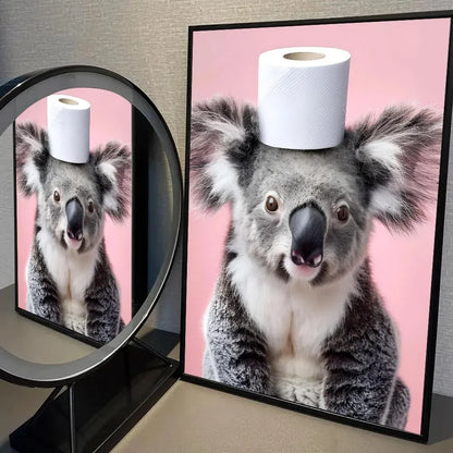 Cute Animals Toilet Paper Canvas
