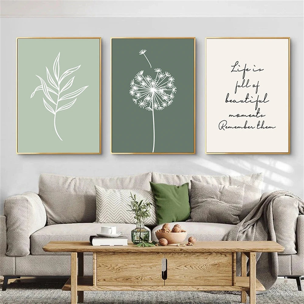 botanical canvas with succulents cactus and green leaves