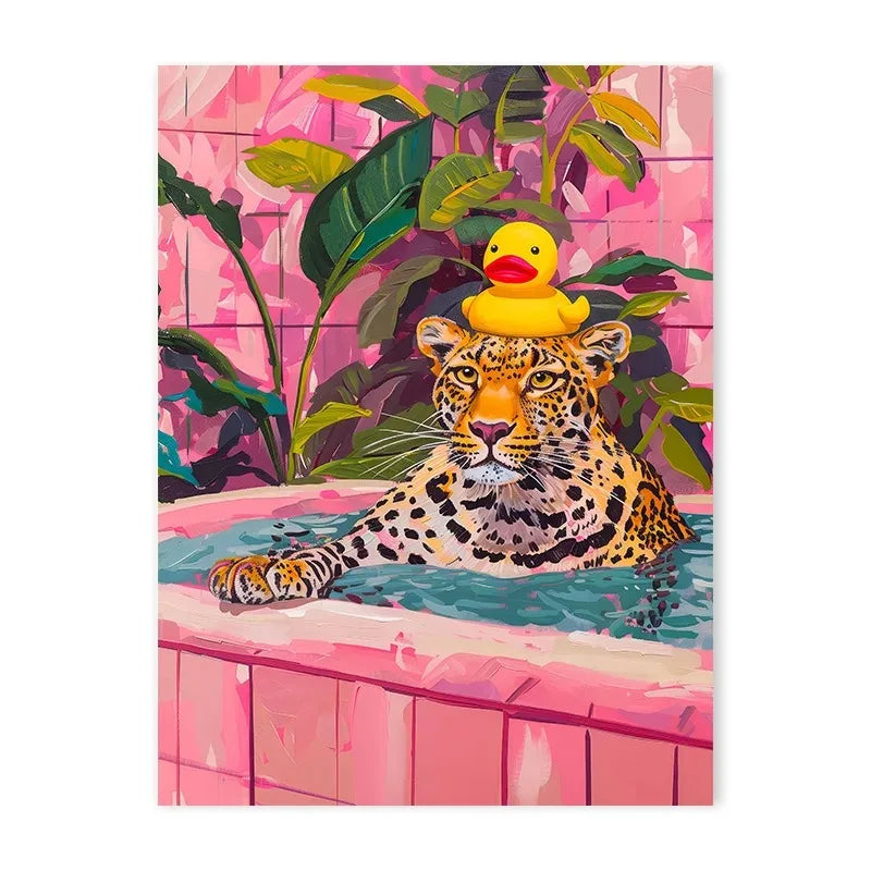 Colorful Bathtub Animals Canvas Print