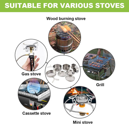 Portable Travel Cookware Kit - 8 Pack