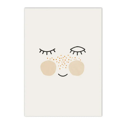 boho sun and rainbow with deer kids canvas wall art