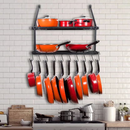 Wall-Mounted 2-Tier Pan Rack