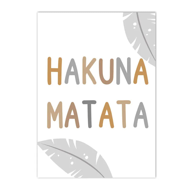 kids canvas with fox bear rabbit hippo and giraffe animal friends