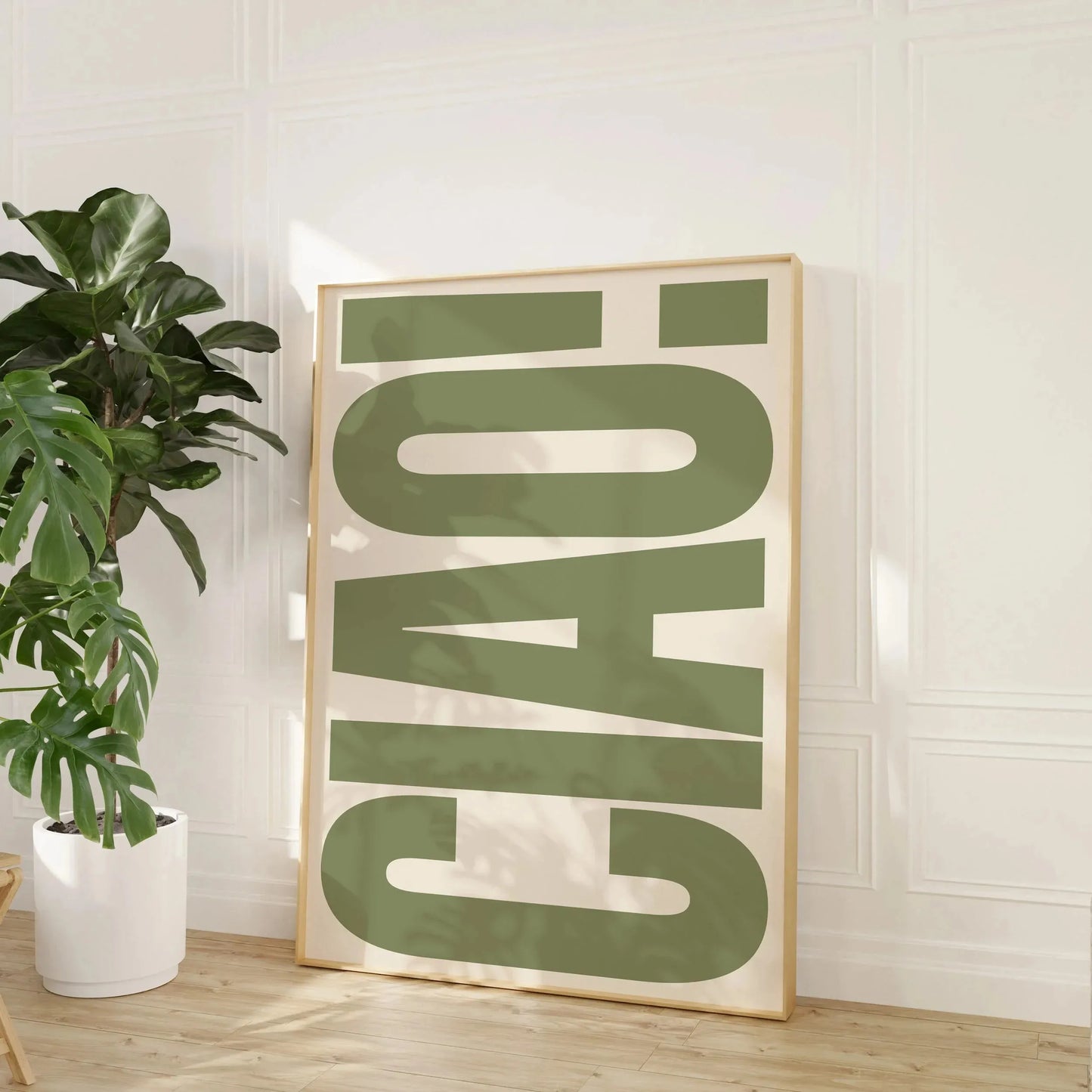 Retro Typography OH HI & CIAO Canvas Print
