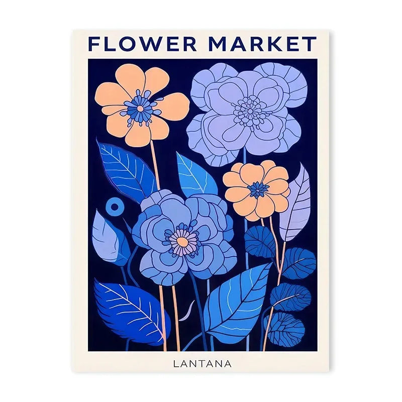 Classic Blue Flower Canvas