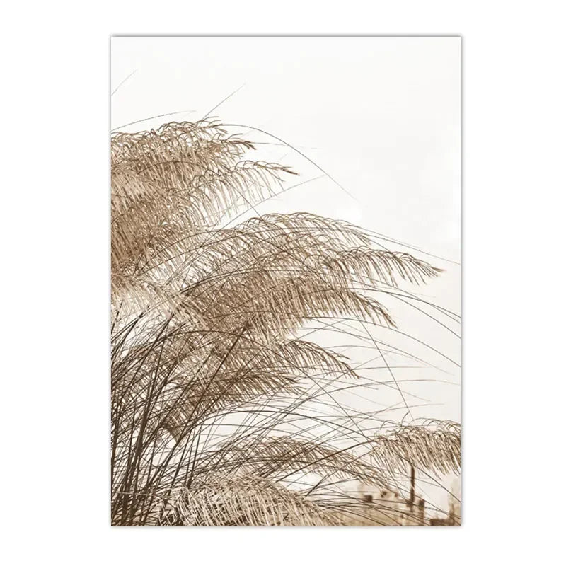 beige coastal canvas with surfboard lighthouse and reed bridge