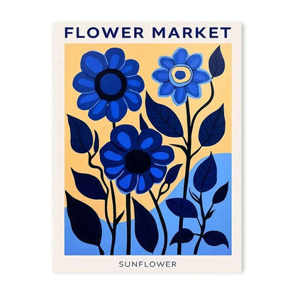 Classic Blue Flower Canvas