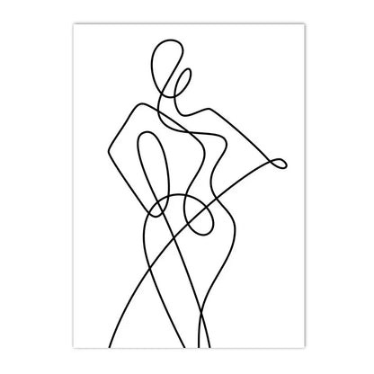 black and white abstract portrait of girl by window canvas