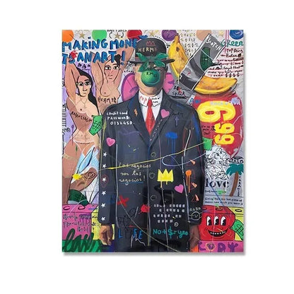 Banksy & Gustav Klimt Graffiti Canvas