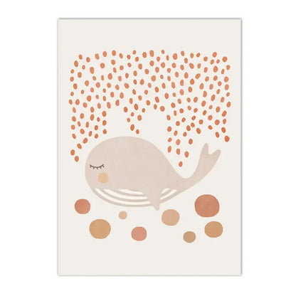 boho sun and rainbow with deer kids canvas wall art