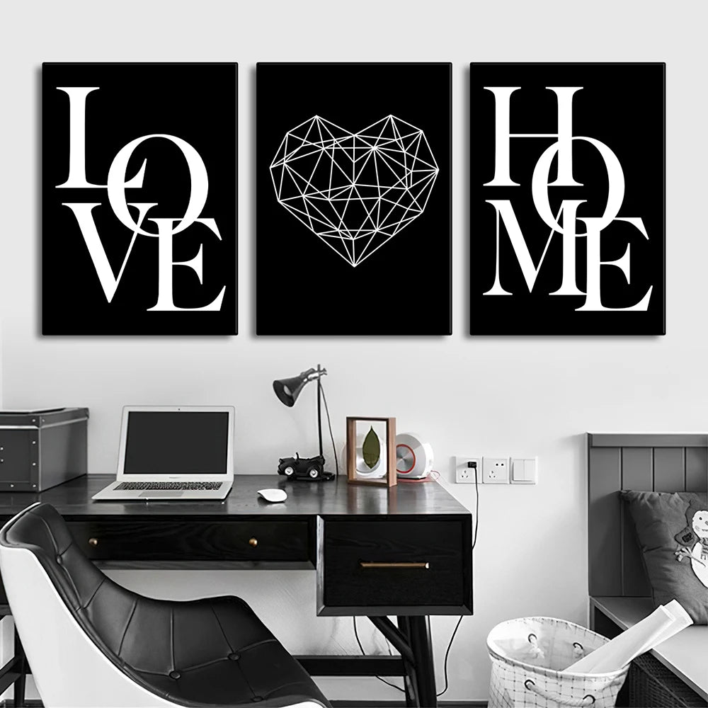 Love & Home Canvas Print - Set Of 3