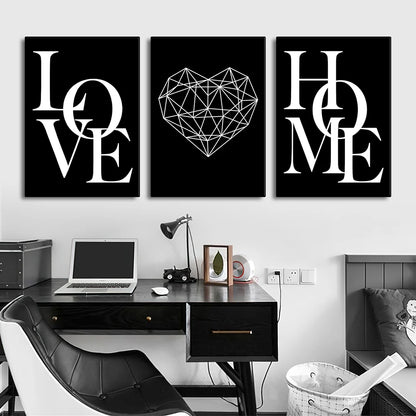 Love & Home Canvas Print - Set Of 3