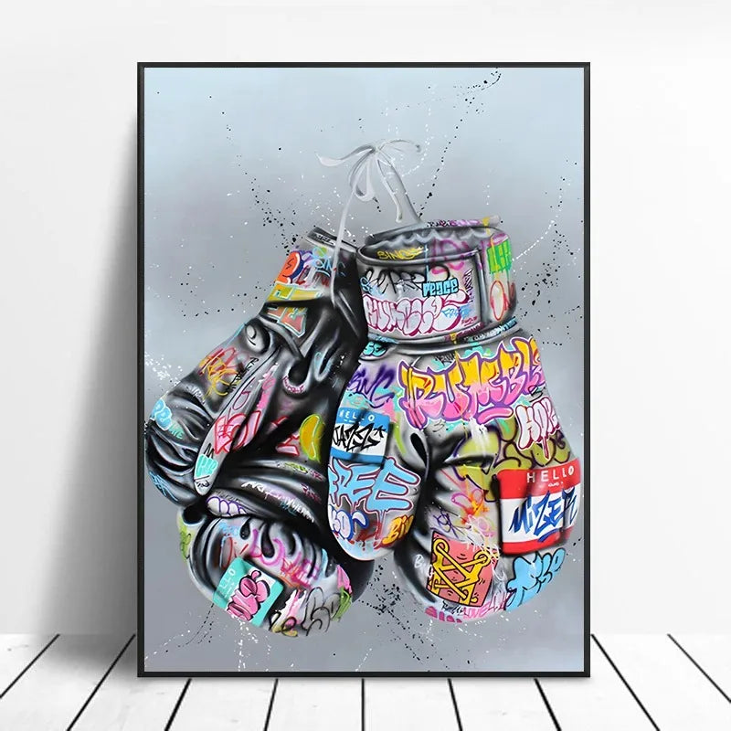 Street Graffiti Gestures Canvas Wall Art