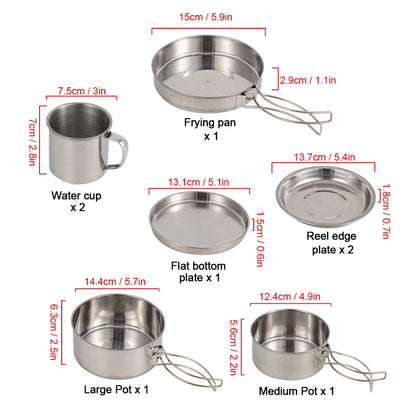Portable Travel Cookware Kit - 8 Pack