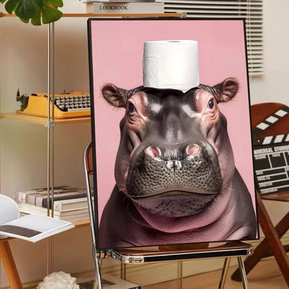 Cute Animals Toilet Paper Canvas