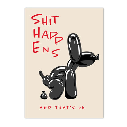 Shit Happens Balloon Dog Canvas Print
