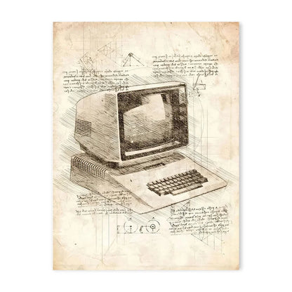Vintage Sketch Gaming Blueprint Prints Collection