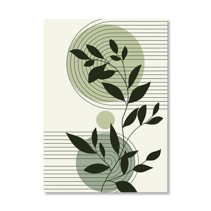 Abstract Geometric Shape & Leaves Canvas
