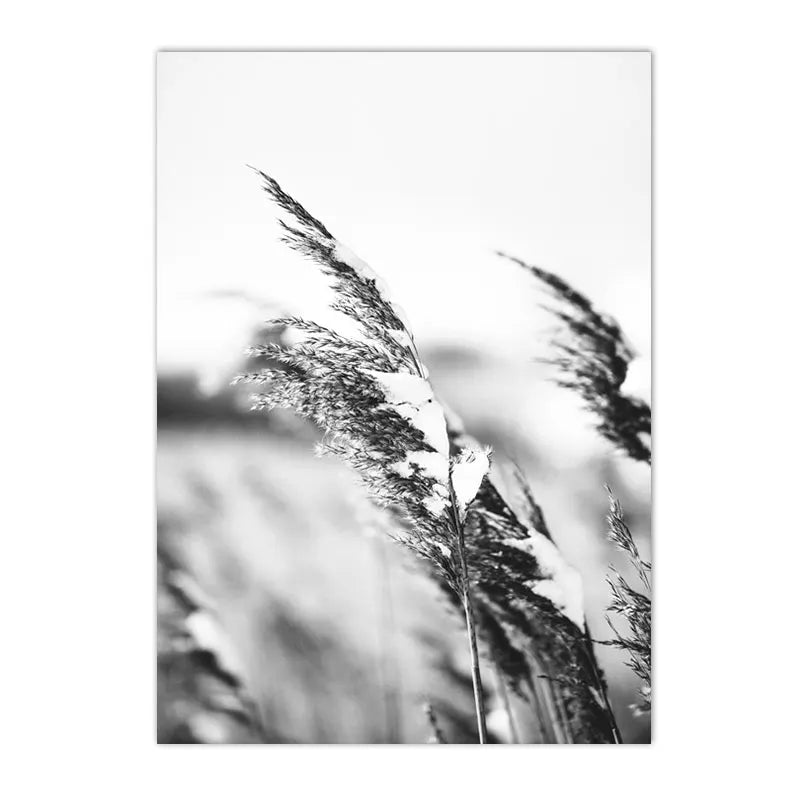 black and white winter ski scene with dog deer and snowy forest on canvas