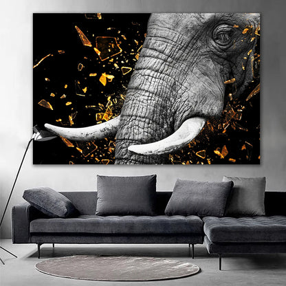 Modern Black Lion & Safari Animals Canvas