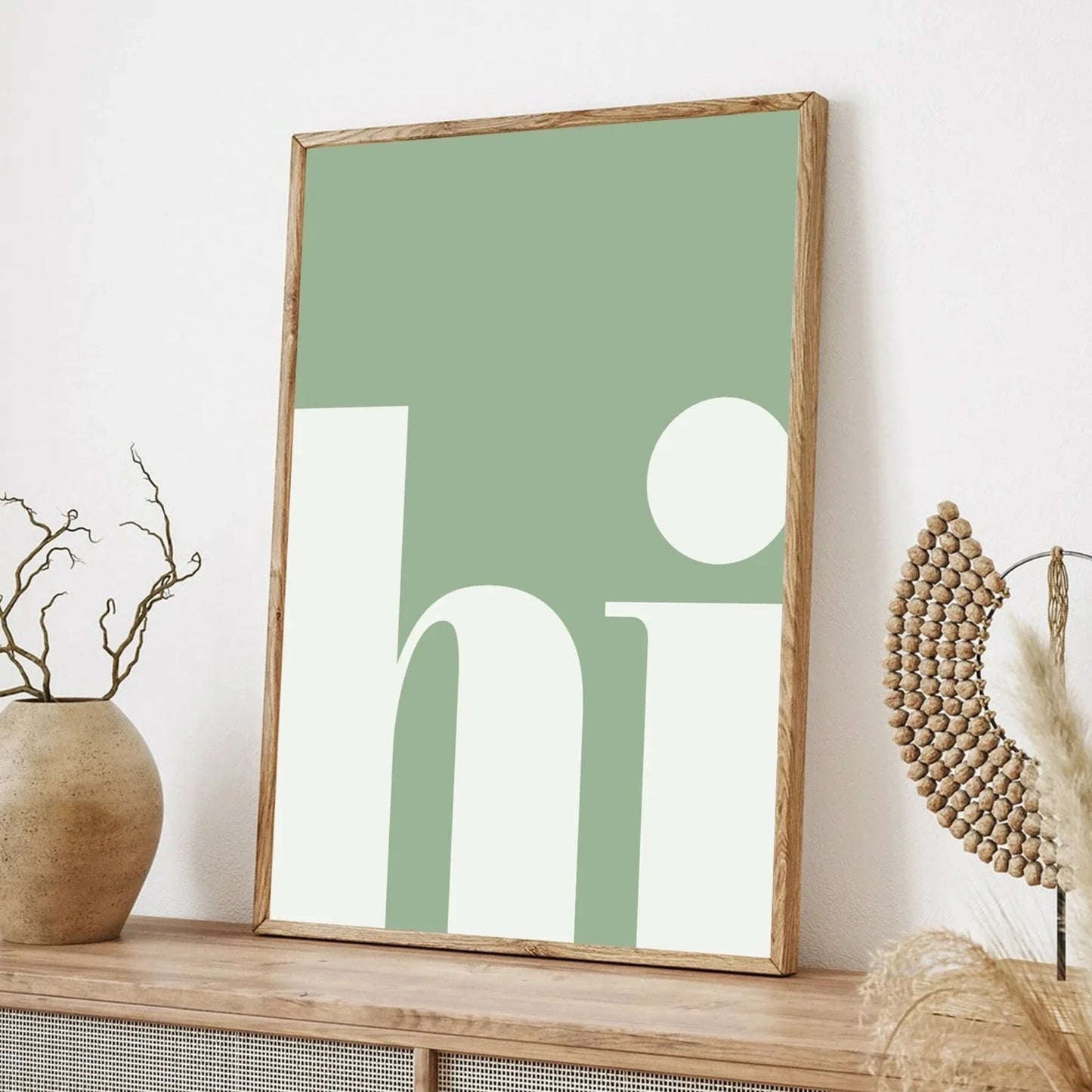 Retro Typography OH HI & CIAO Canvas Print