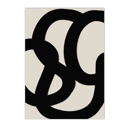 beige and black minimal line abstract boho canvas