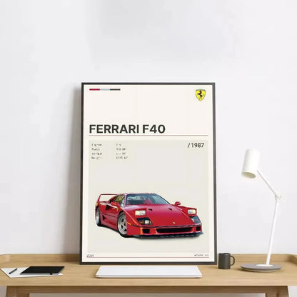 Classic red Italian sports car canvas wall art