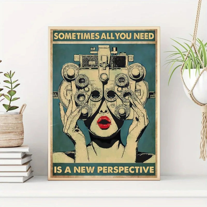 art deco ophthalmology head illustration frameless canvas