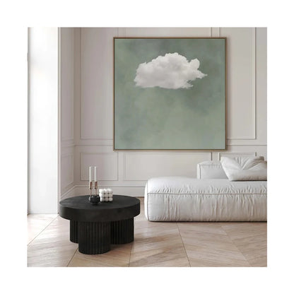 sage green cloud abstract square unframed canvas