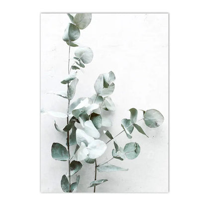 botanical canvas with succulents cactus and green leaves