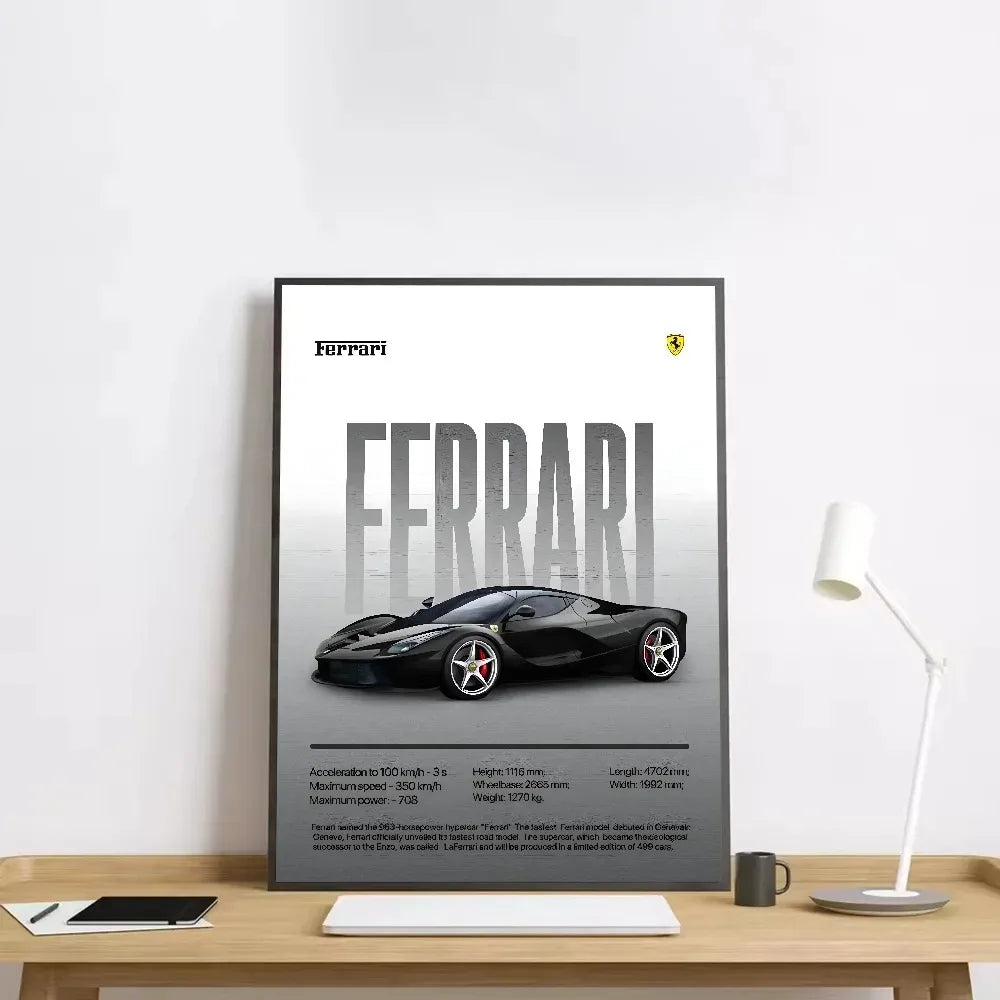 Classic red Italian sports car canvas wall art