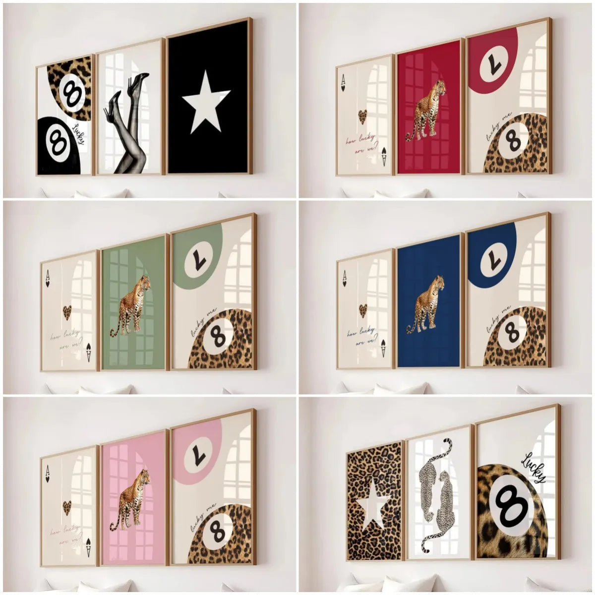 Vintage Leopard & Cheetah Canvas Print - Set Of 3