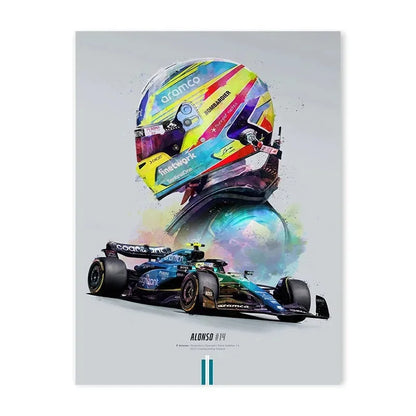 Colorful Racer Car Canvas