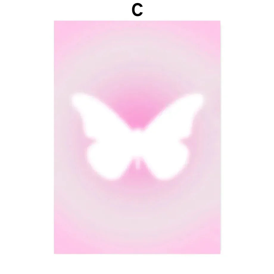 minimalist angel portrait with glowing halo gradient canvas wall art