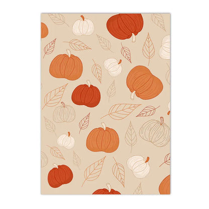 hello fall pumpkin and autumn leaves seasonal canvas