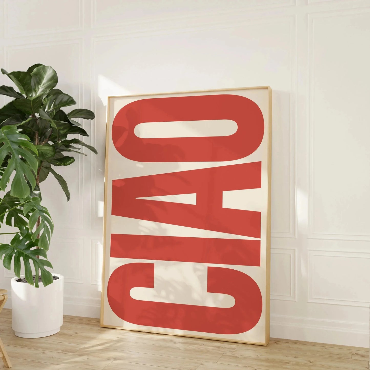 Retro Typography OH HI & CIAO Canvas Print