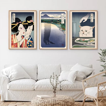 Japanese Meme Ukiyo-e Canvas Prints Collection