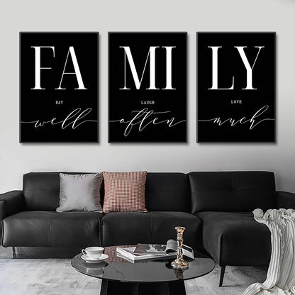 "Family" Quote Wall Art - Set Of 3