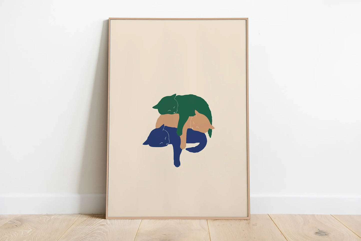 minimal abstract cartoon cat illustration canvas