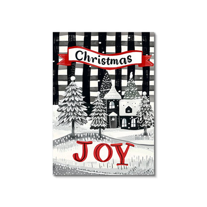 Christmas canvas with polar bear, Santa and snowman