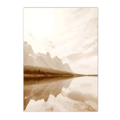 beige reed grass landscape with bridge nordic canvas