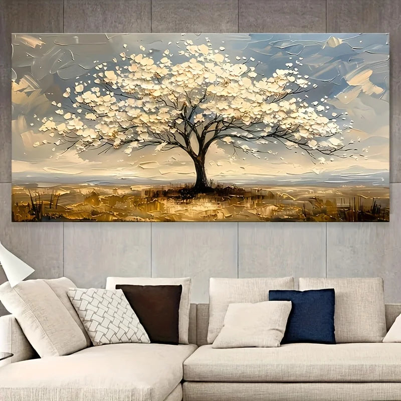 extra large tree of life with geometric abstract canvas print