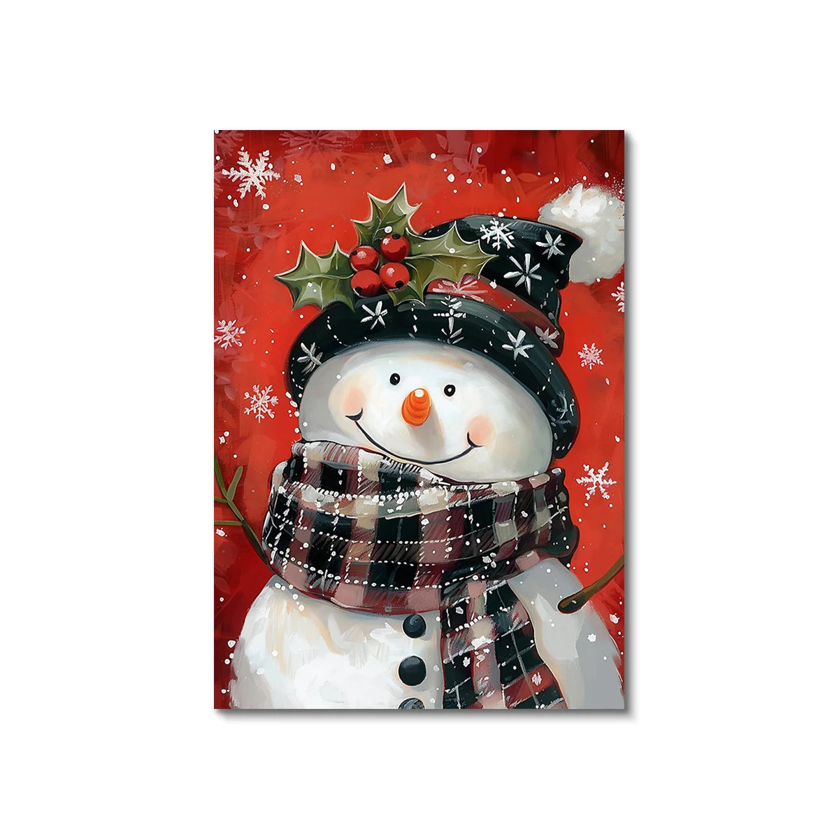 Christmas canvas with polar bear, Santa and snowman