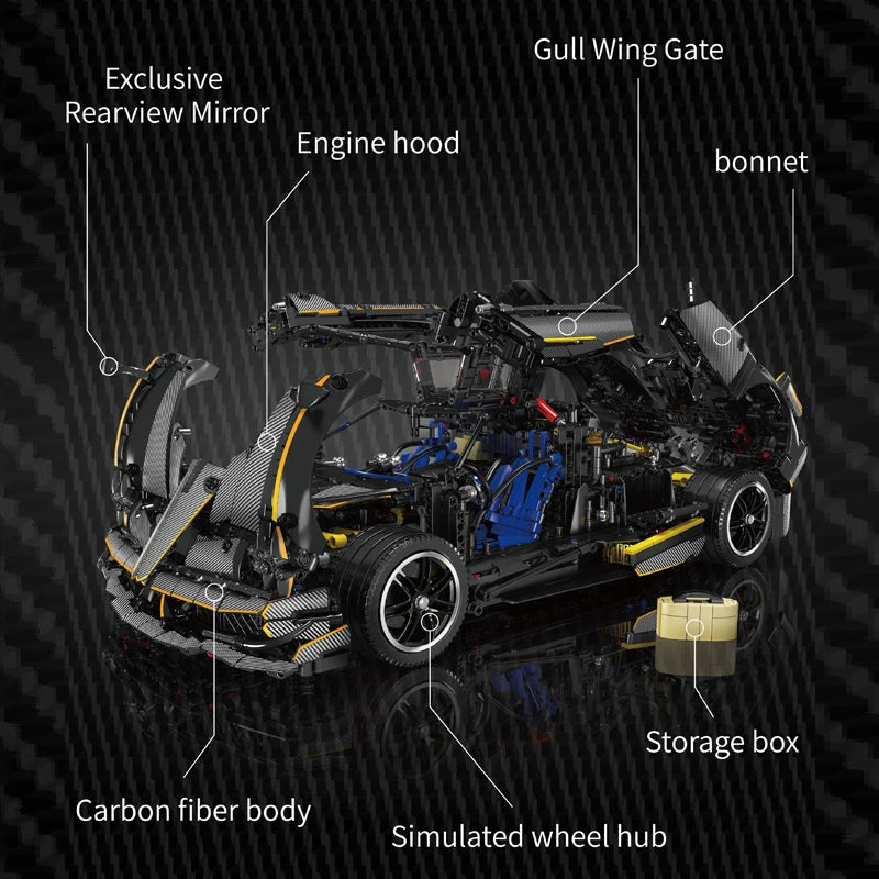 Kids Huayra Sport Racing Car Model Building Set