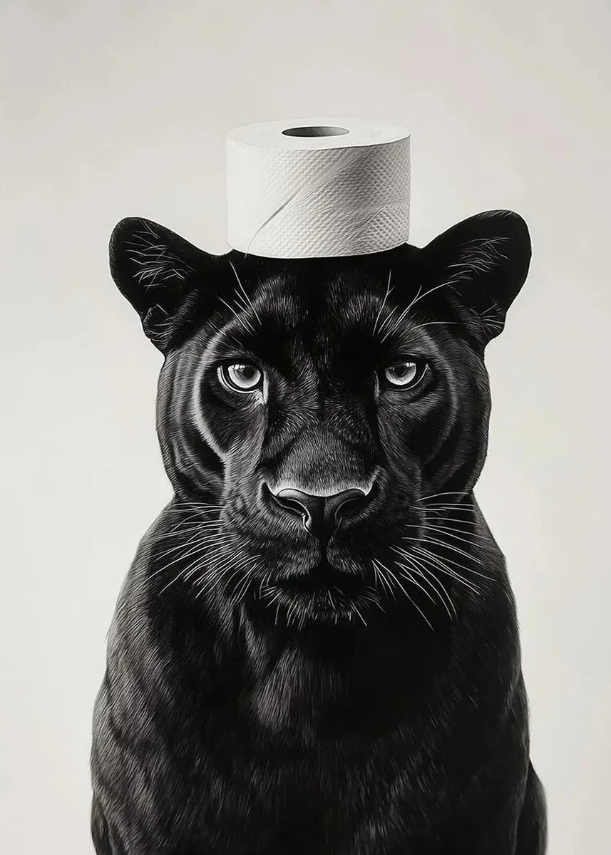 Funny Animal Bathroom Canvas Print