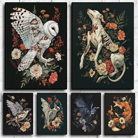 Floral Gothic Canvas Prints
