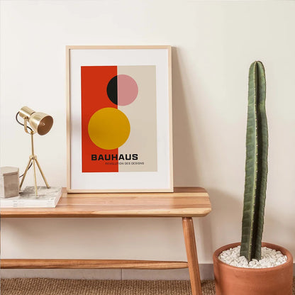 colorful bauhaus geometric nordic style canvas wall art